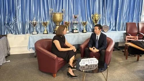 粤港澳大湾区商业联合会国际人才交流中心主任黄先明采访现场